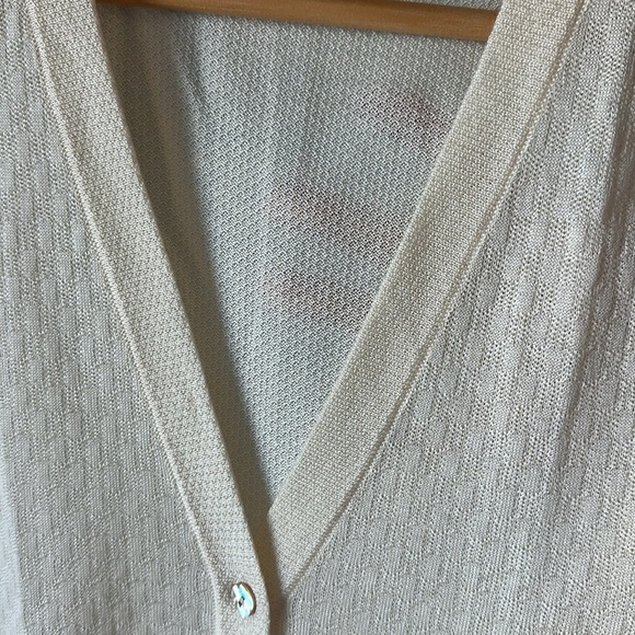 Barneys New York Cashmere Silk Merino Knit Vest Cream Textured Made in Italy - Picture 12 of 13